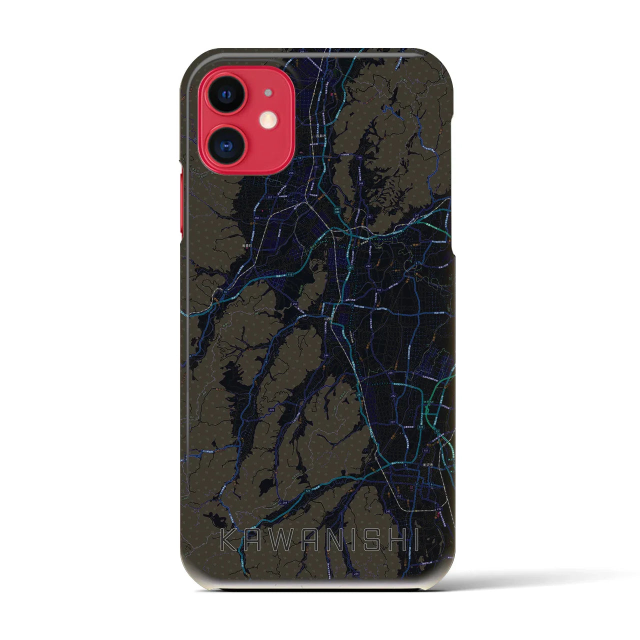 【川西(山形県)】地図柄iPhoneケース(バックカバータイプ)