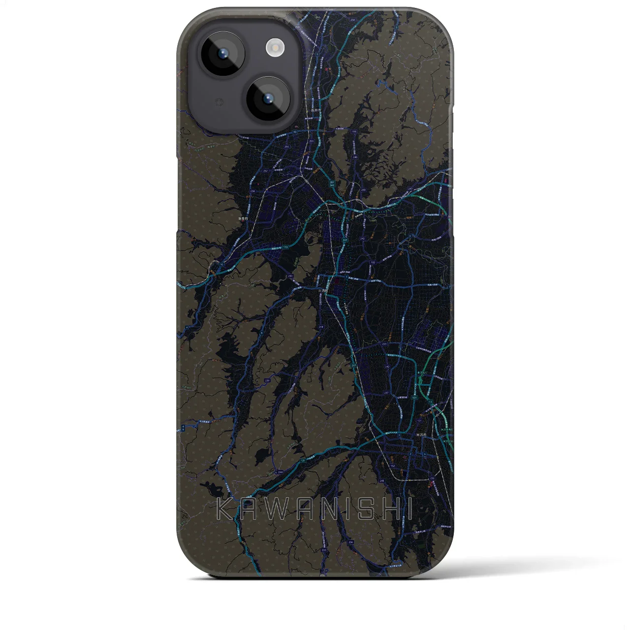 【川西(山形県)】地図柄iPhoneケース(バックカバータイプ)