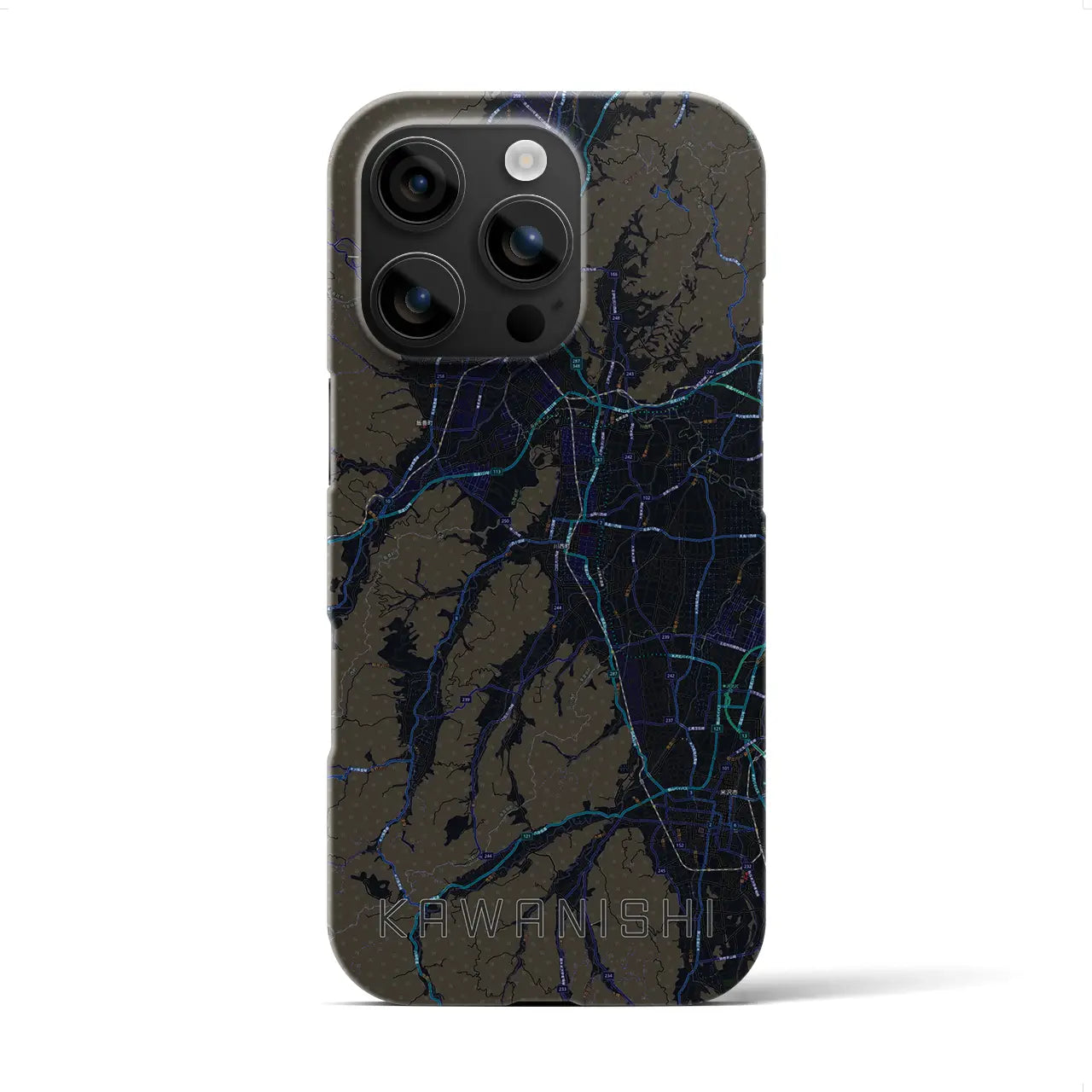 【川西(山形県)】地図柄iPhoneケース(バックカバータイプ)