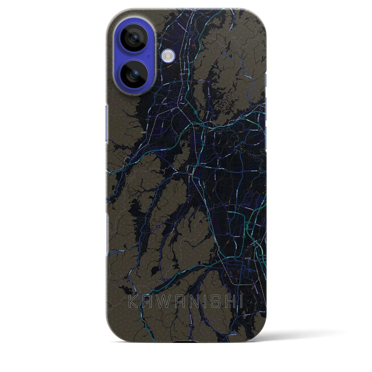 【川西(山形県)】地図柄iPhoneケース(バックカバータイプ)