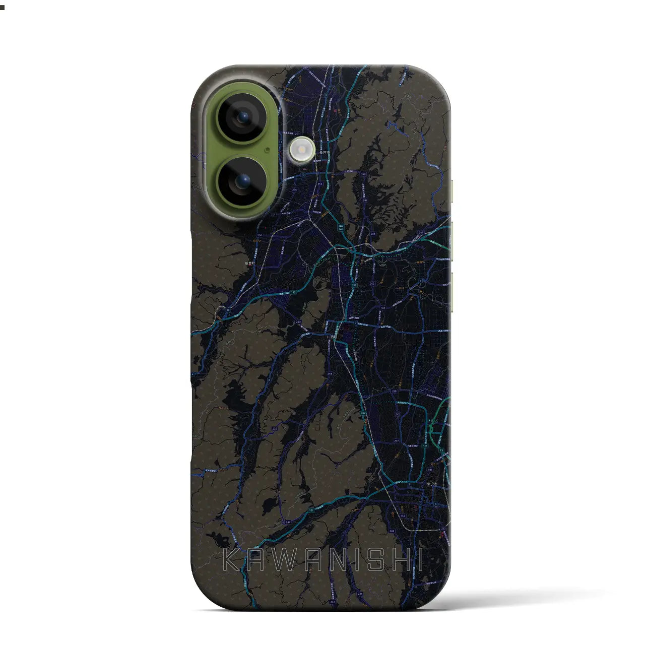 【川西(山形県)】地図柄iPhoneケース(バックカバータイプ)