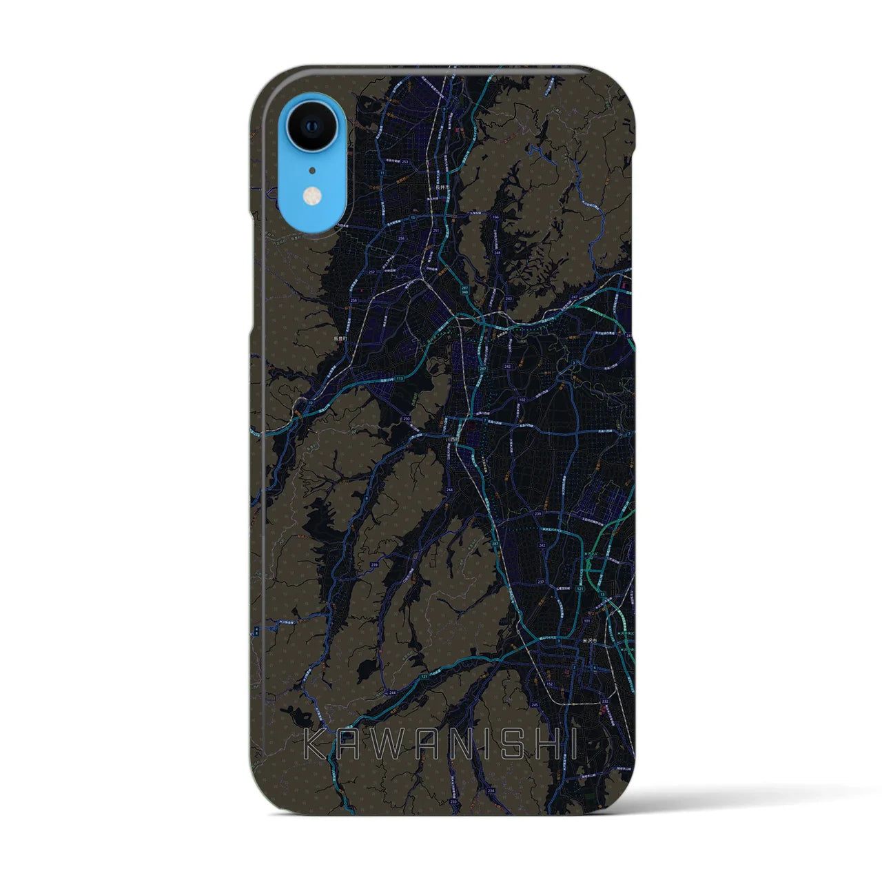 【川西(山形県)】地図柄iPhoneケース(バックカバータイプ)