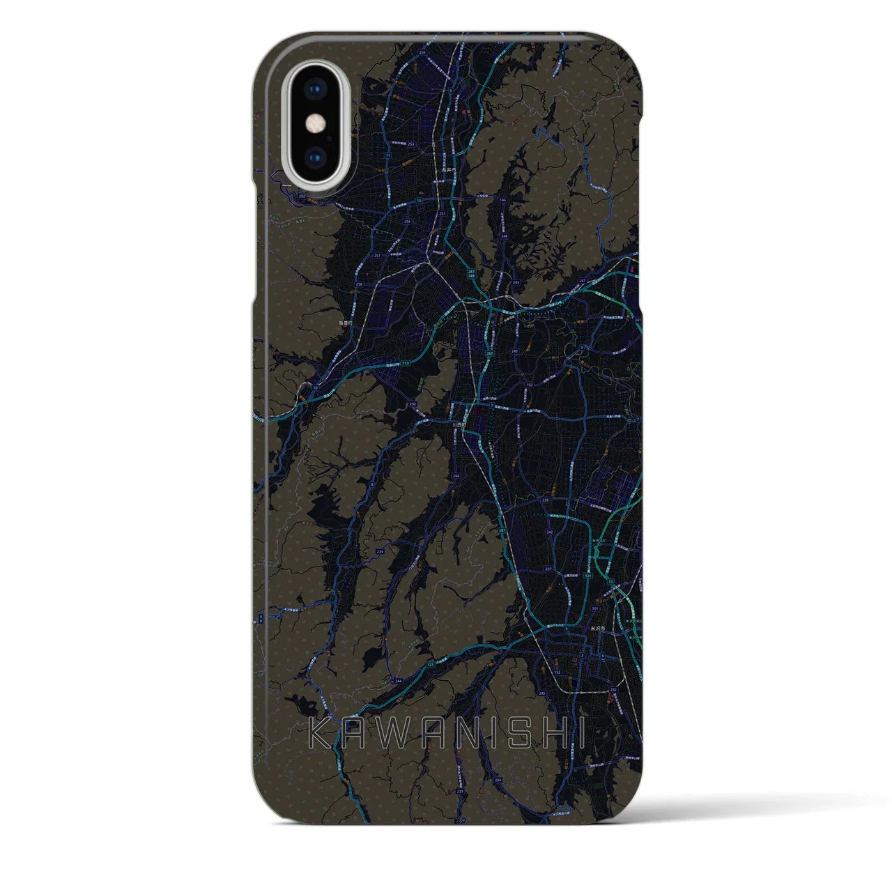 【川西(山形県)】地図柄iPhoneケース(バックカバータイプ)