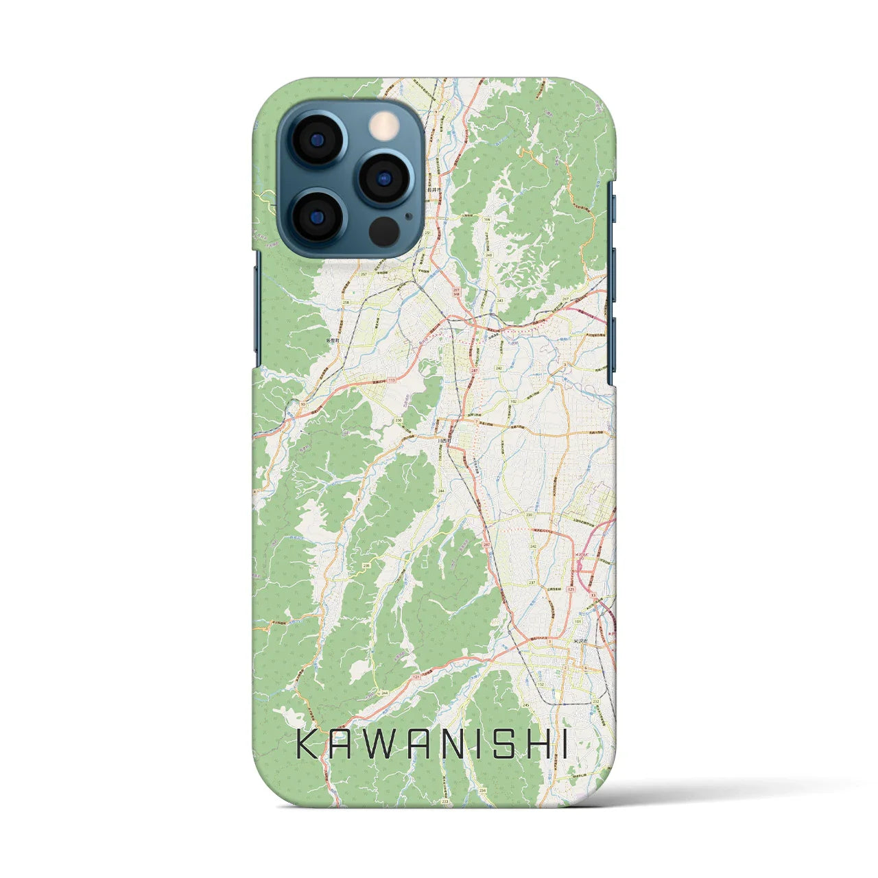 【川西(山形県)】地図柄iPhoneケース(バックカバータイプ)