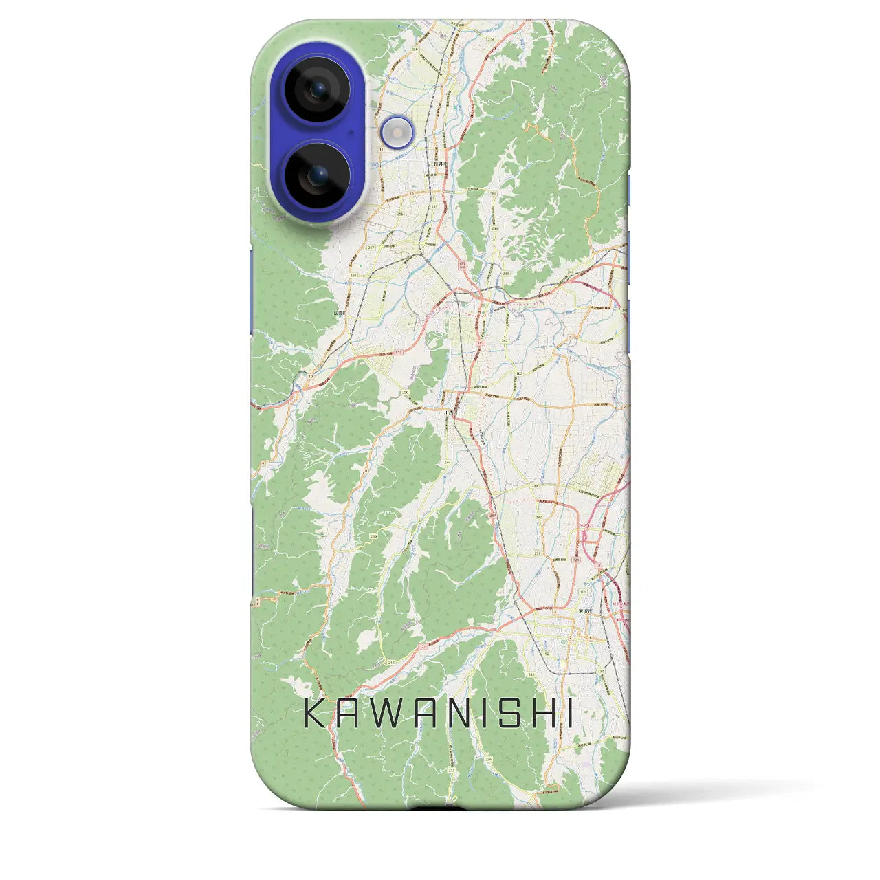 【川西(山形県)】地図柄iPhoneケース(バックカバータイプ)ナチュラル・iPhone 16 Pro Max 用