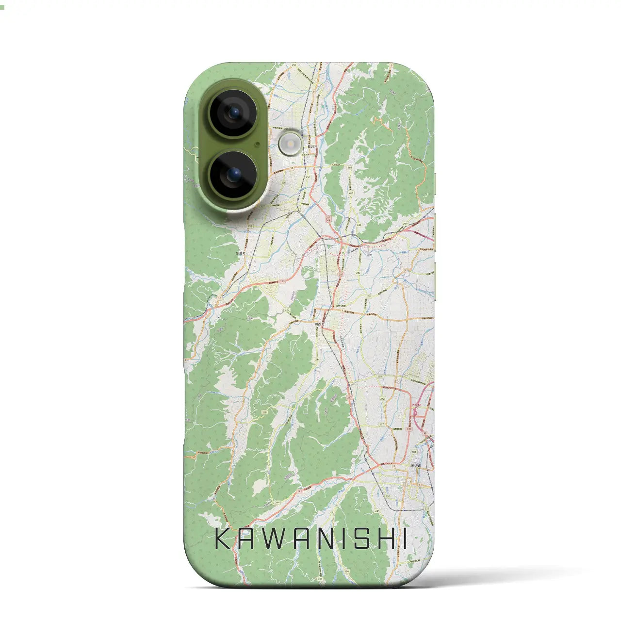 【川西(山形県)】地図柄iPhoneケース(バックカバータイプ)