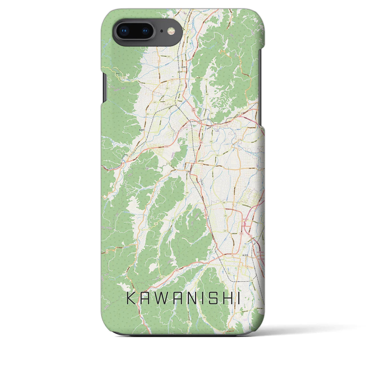 【川西(山形県)】地図柄iPhoneケース(バックカバータイプ)