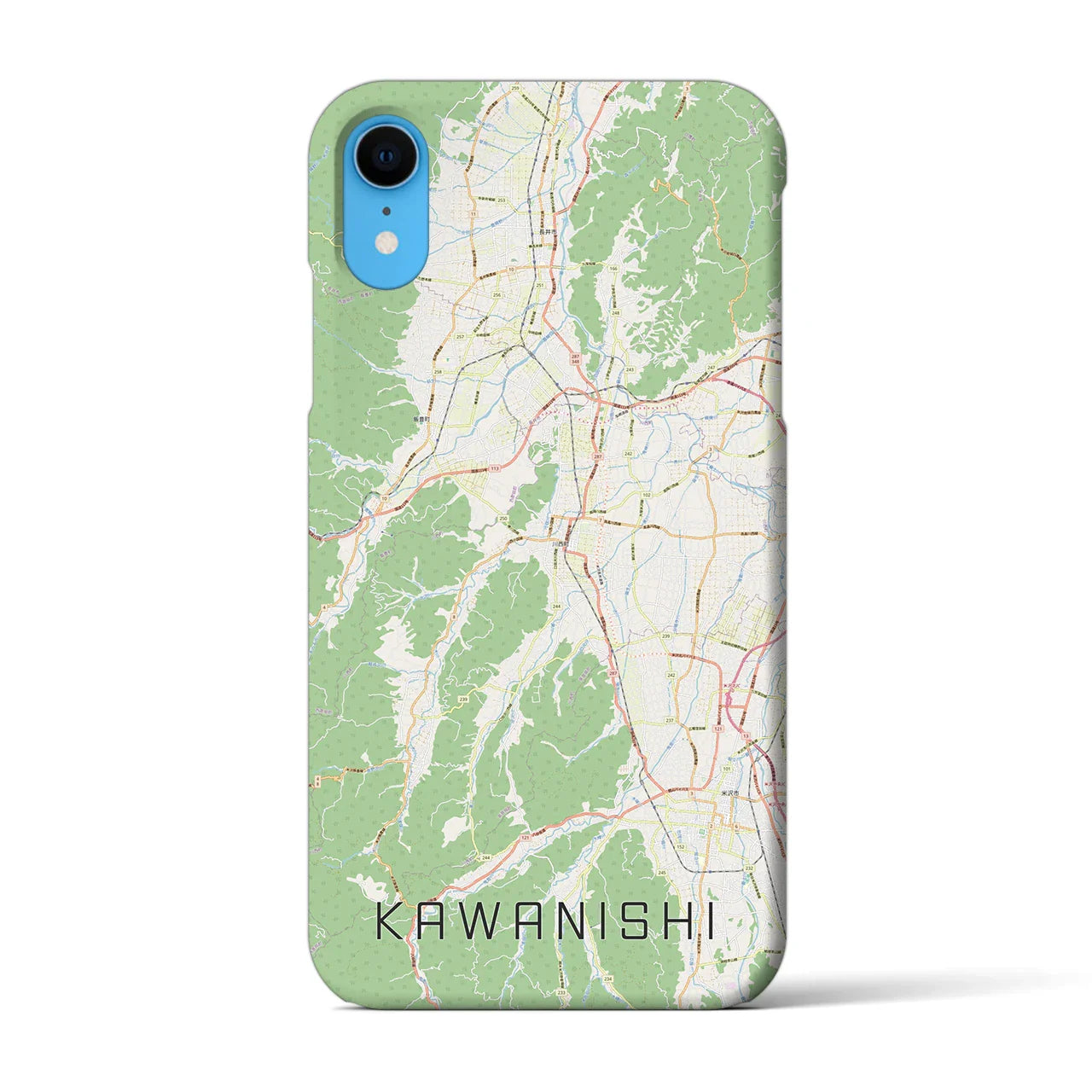 【川西(山形県)】地図柄iPhoneケース(バックカバータイプ)