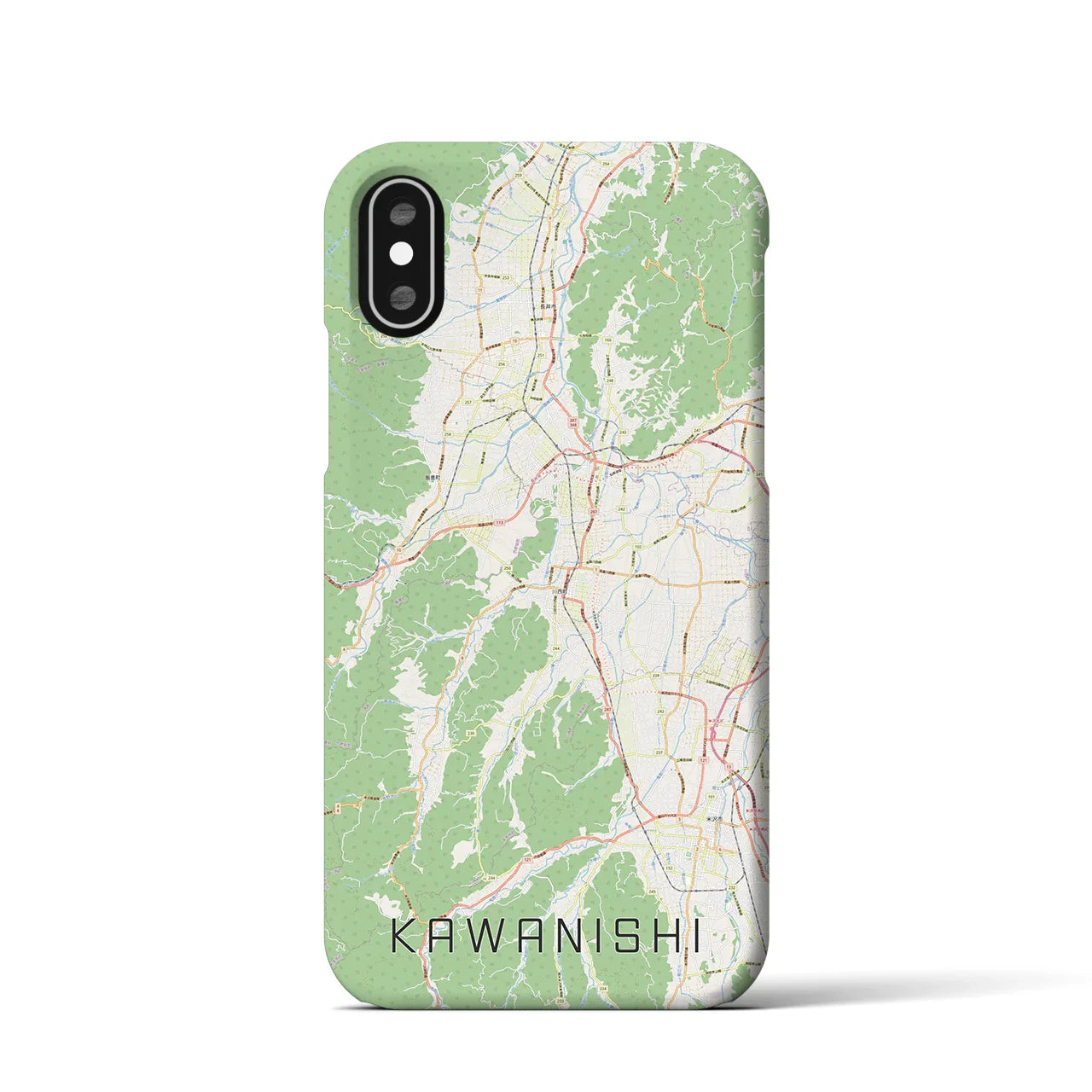 【川西(山形県)】地図柄iPhoneケース(バックカバータイプ)