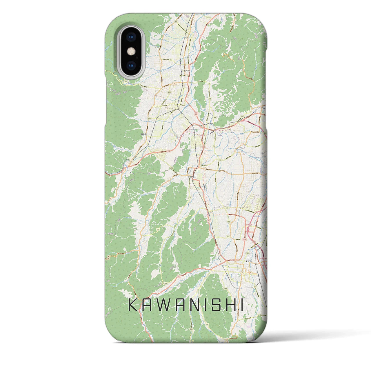 【川西(山形県)】地図柄iPhoneケース(バックカバータイプ)