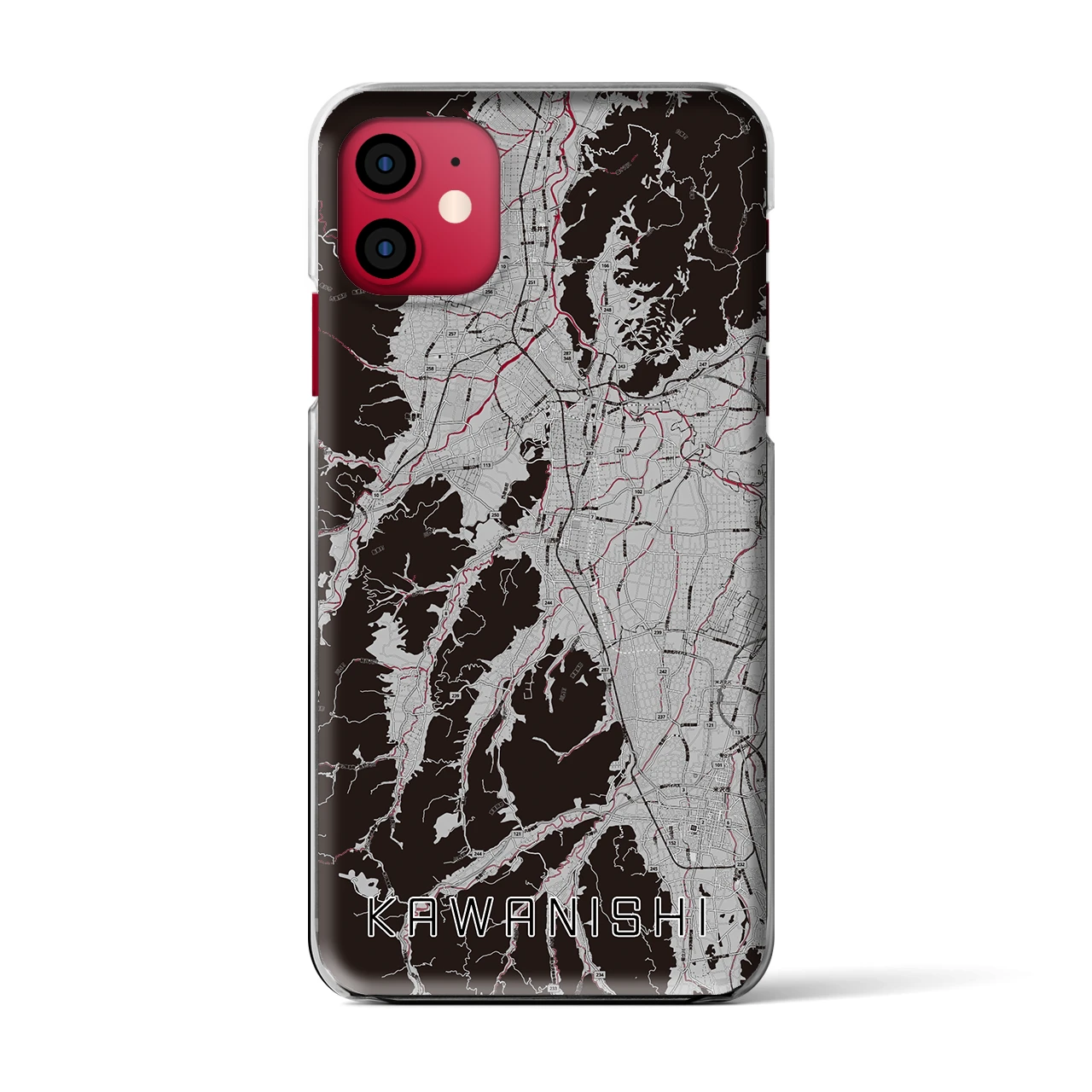 【川西(山形県)】地図柄iPhoneケース(クリアタイプ)