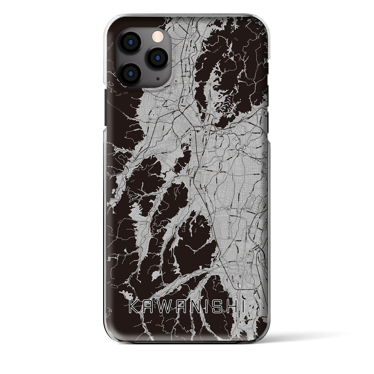 【川西(山形県)】地図柄iPhoneケース(クリアタイプ)