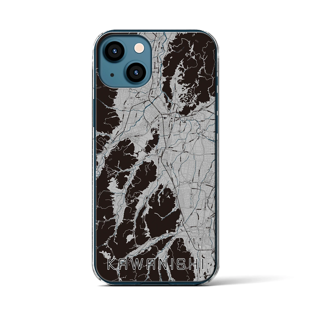 【川西(山形県)】地図柄iPhoneケース(クリアタイプ)