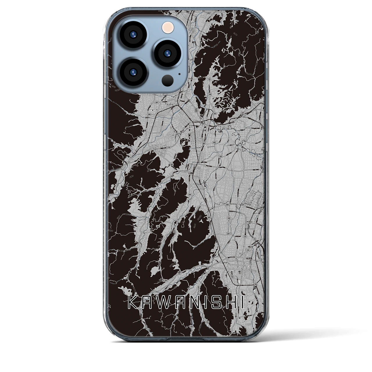 【川西(山形県)】地図柄iPhoneケース(クリアタイプ)