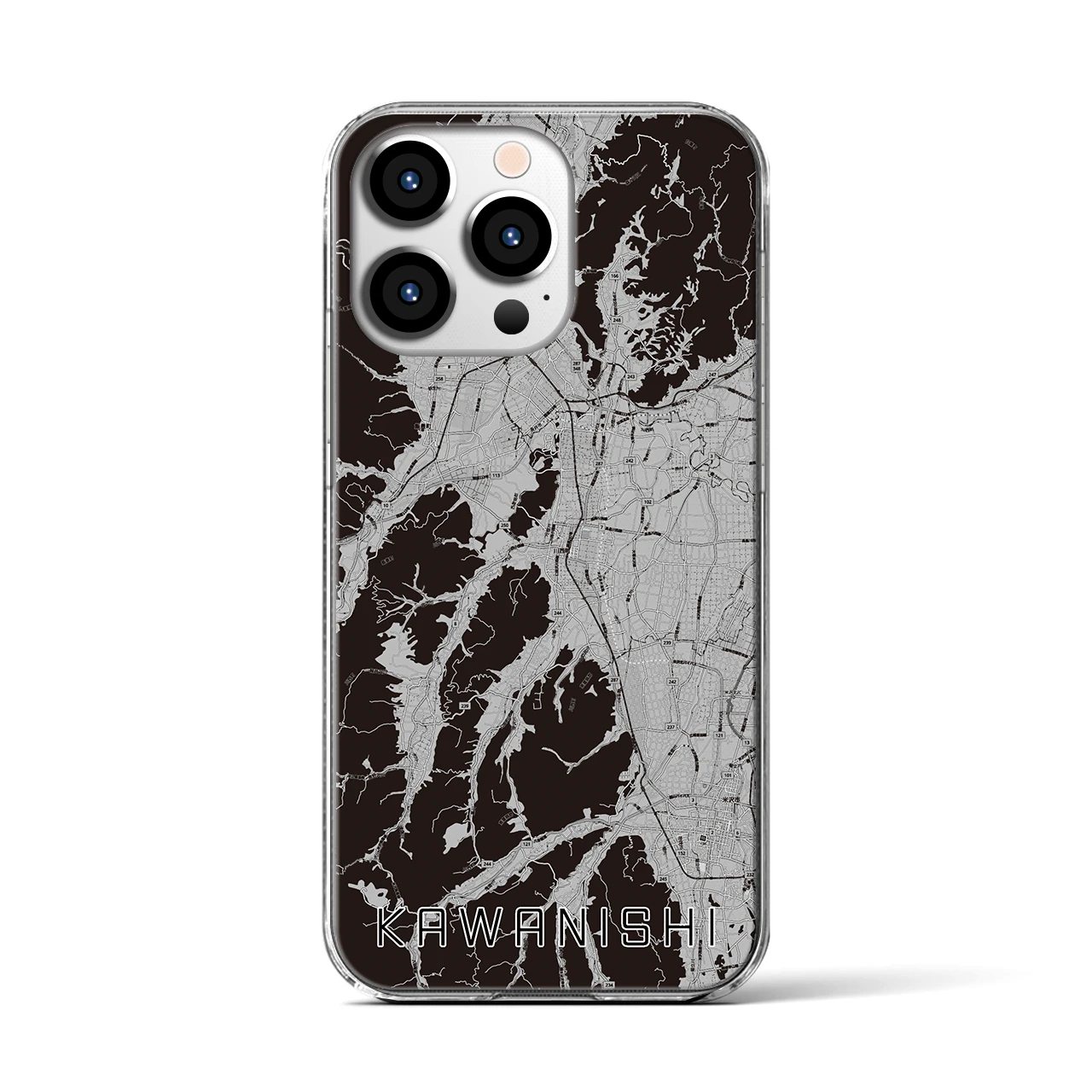 【川西(山形県)】地図柄iPhoneケース(クリアタイプ)