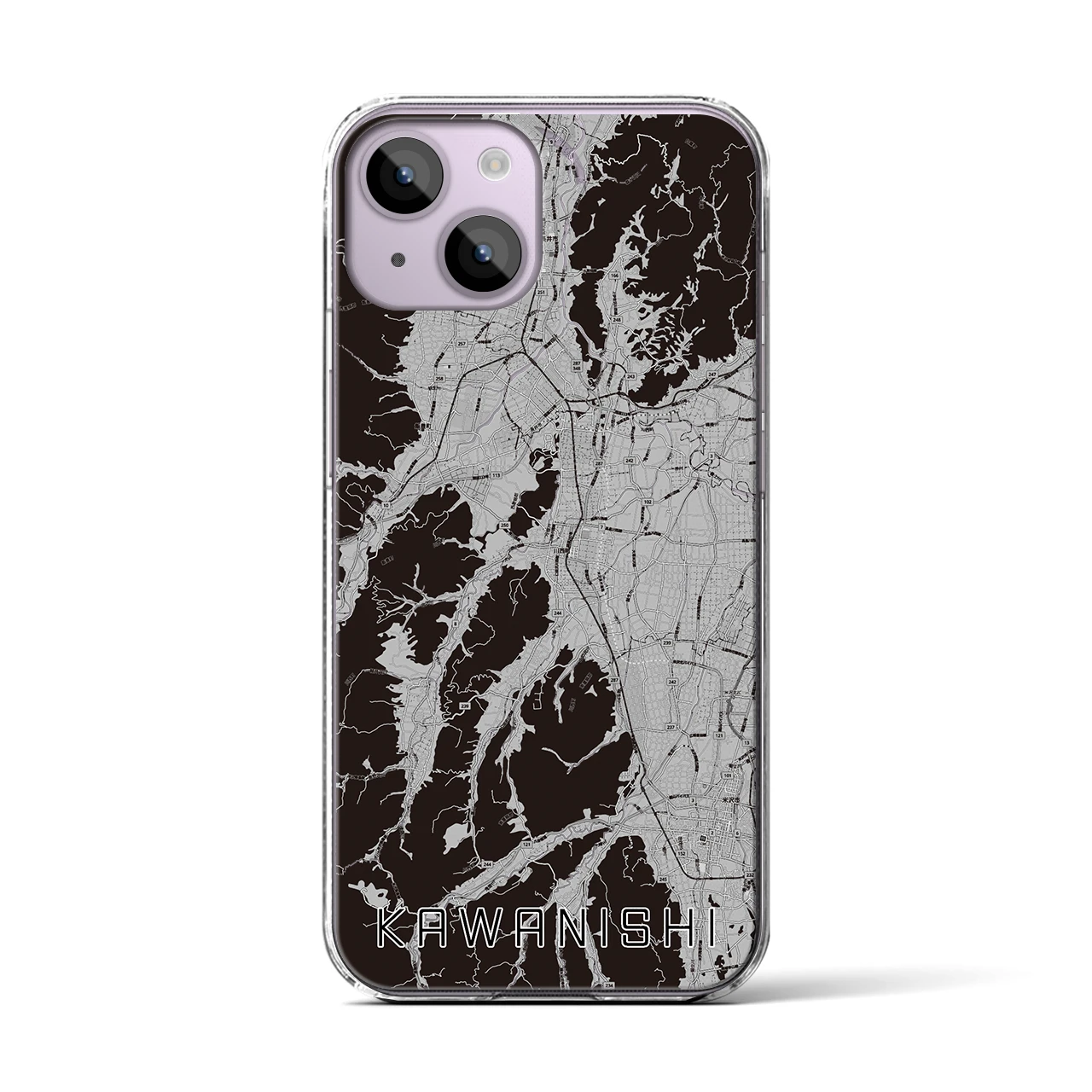 【川西(山形県)】地図柄iPhoneケース(クリアタイプ)