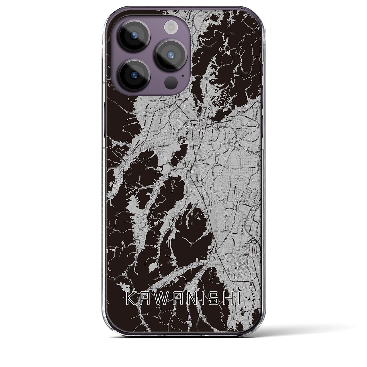 【川西(山形県)】地図柄iPhoneケース(クリアタイプ)