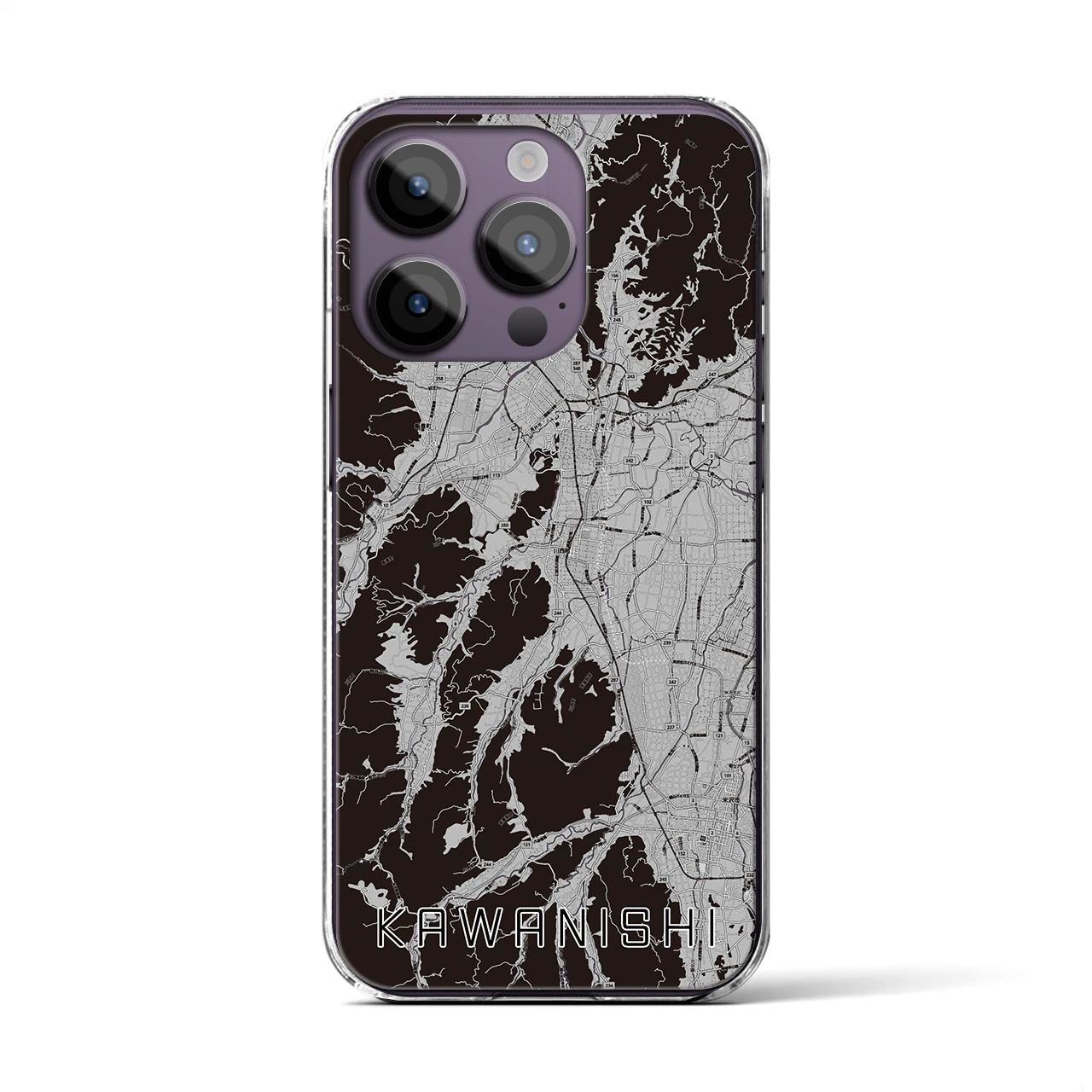 【川西(山形県)】地図柄iPhoneケース(クリアタイプ)