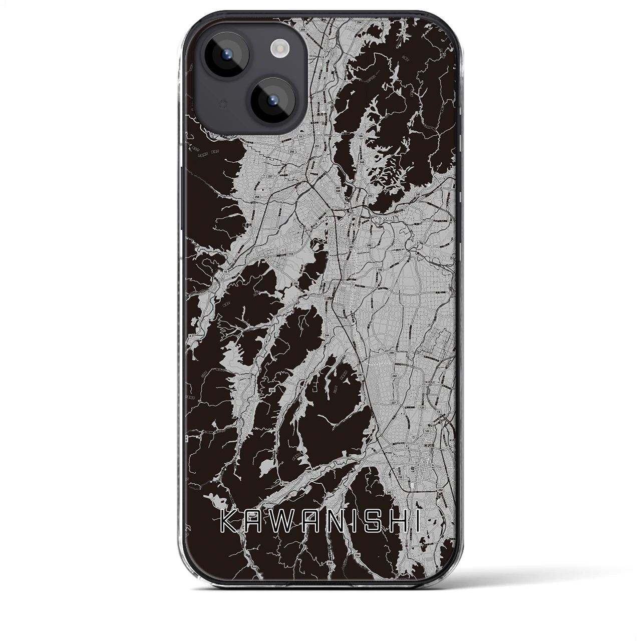 【川西(山形県)】地図柄iPhoneケース(クリアタイプ)