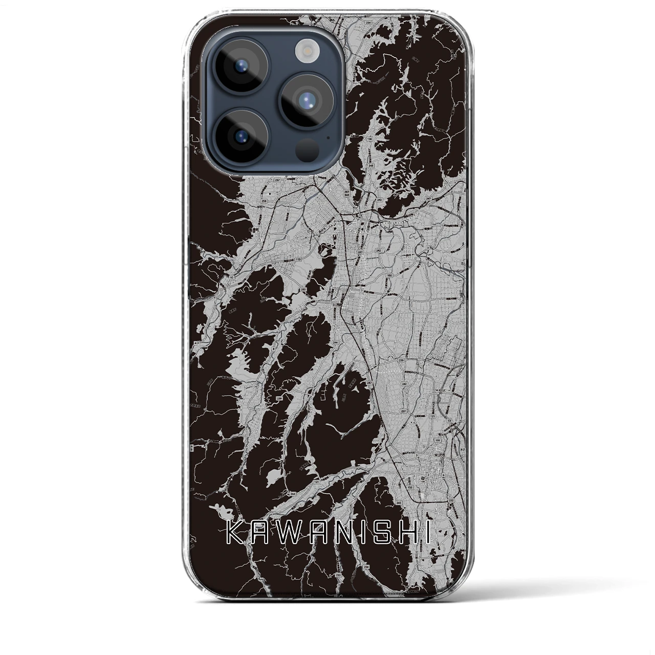 【川西(山形県)】地図柄iPhoneケース(クリアタイプ)