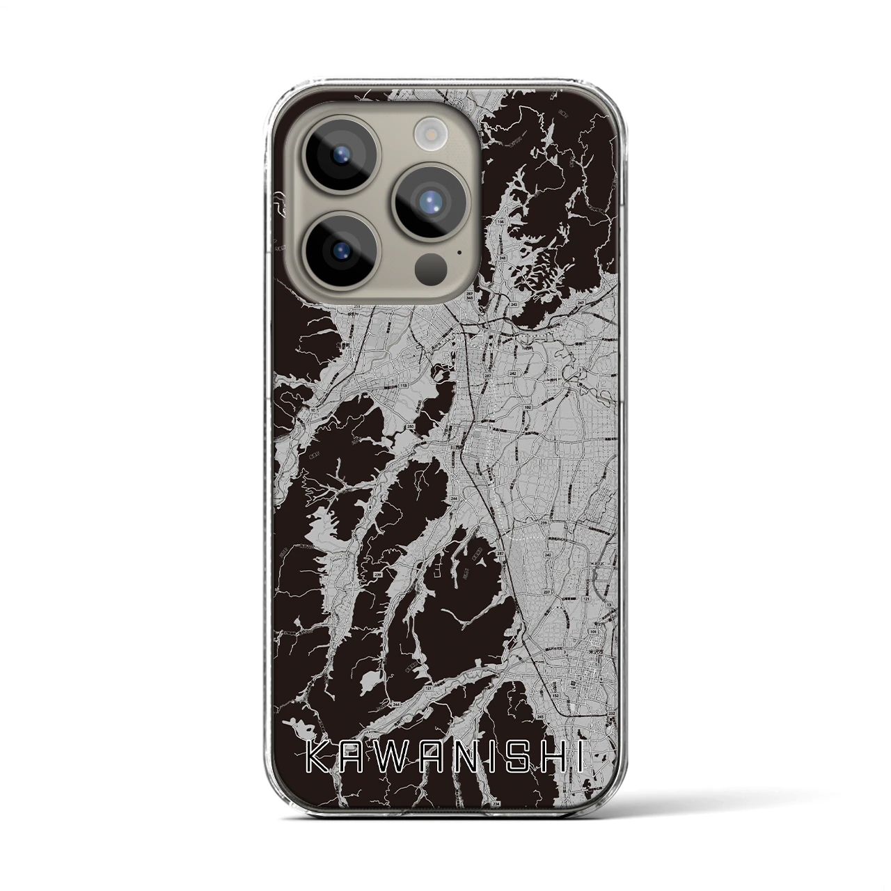 【川西(山形県)】地図柄iPhoneケース(クリアタイプ)