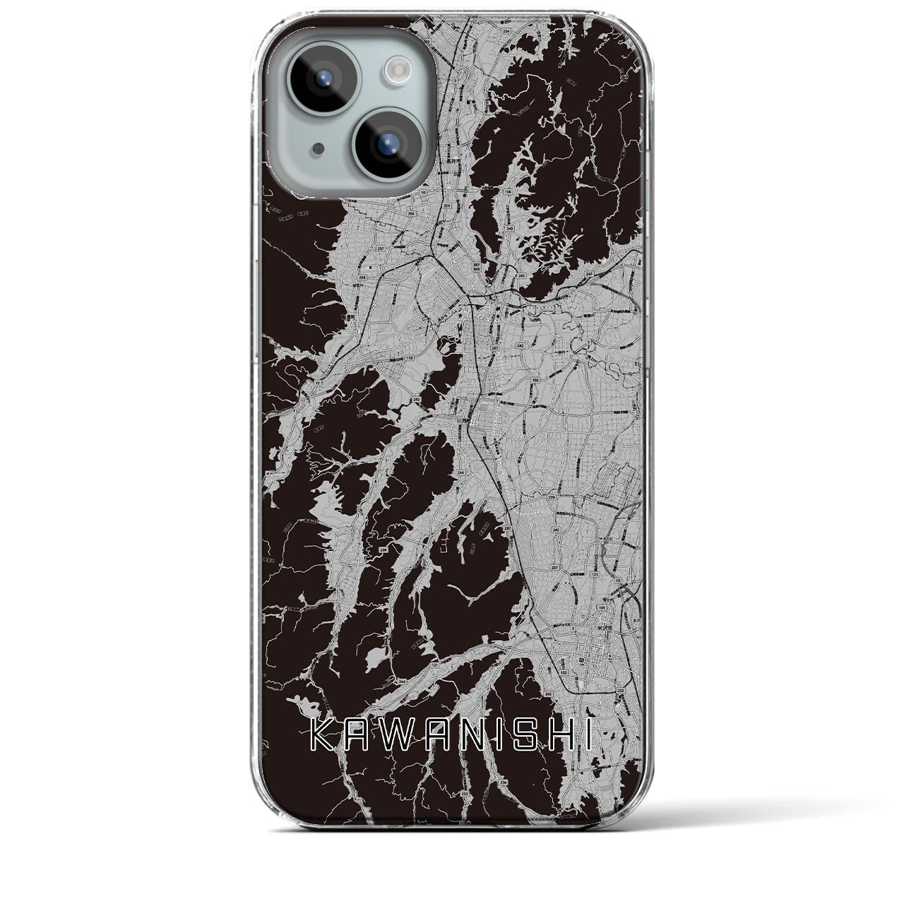 【川西(山形県)】地図柄iPhoneケース(クリアタイプ)