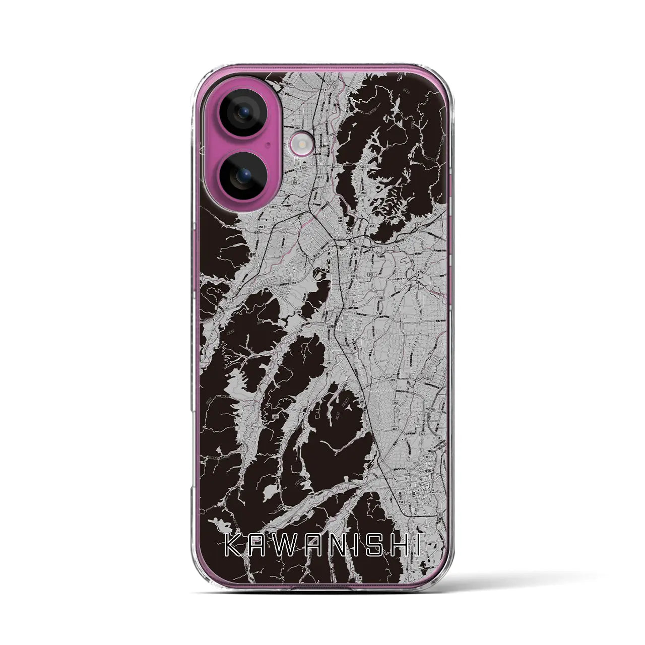 【川西(山形県)】地図柄iPhoneケース(クリアタイプ)