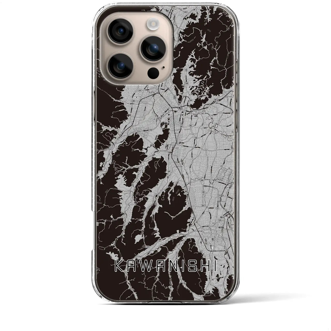 【川西(山形県)】地図柄iPhoneケース(クリアタイプ)