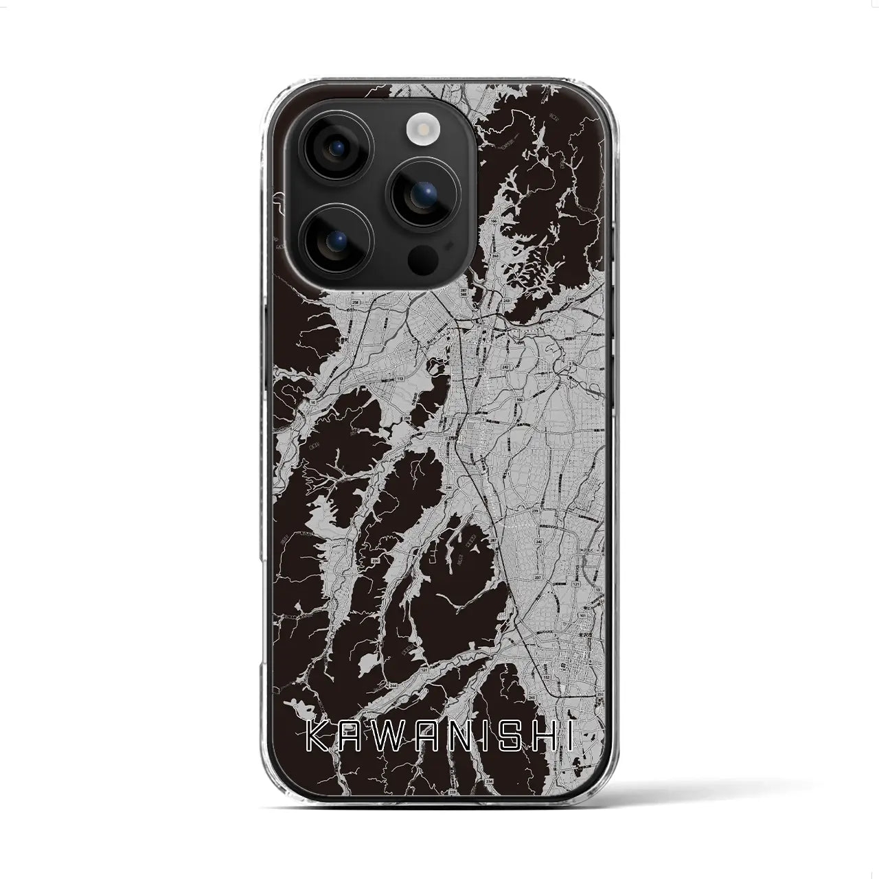 【川西(山形県)】地図柄iPhoneケース(クリアタイプ)