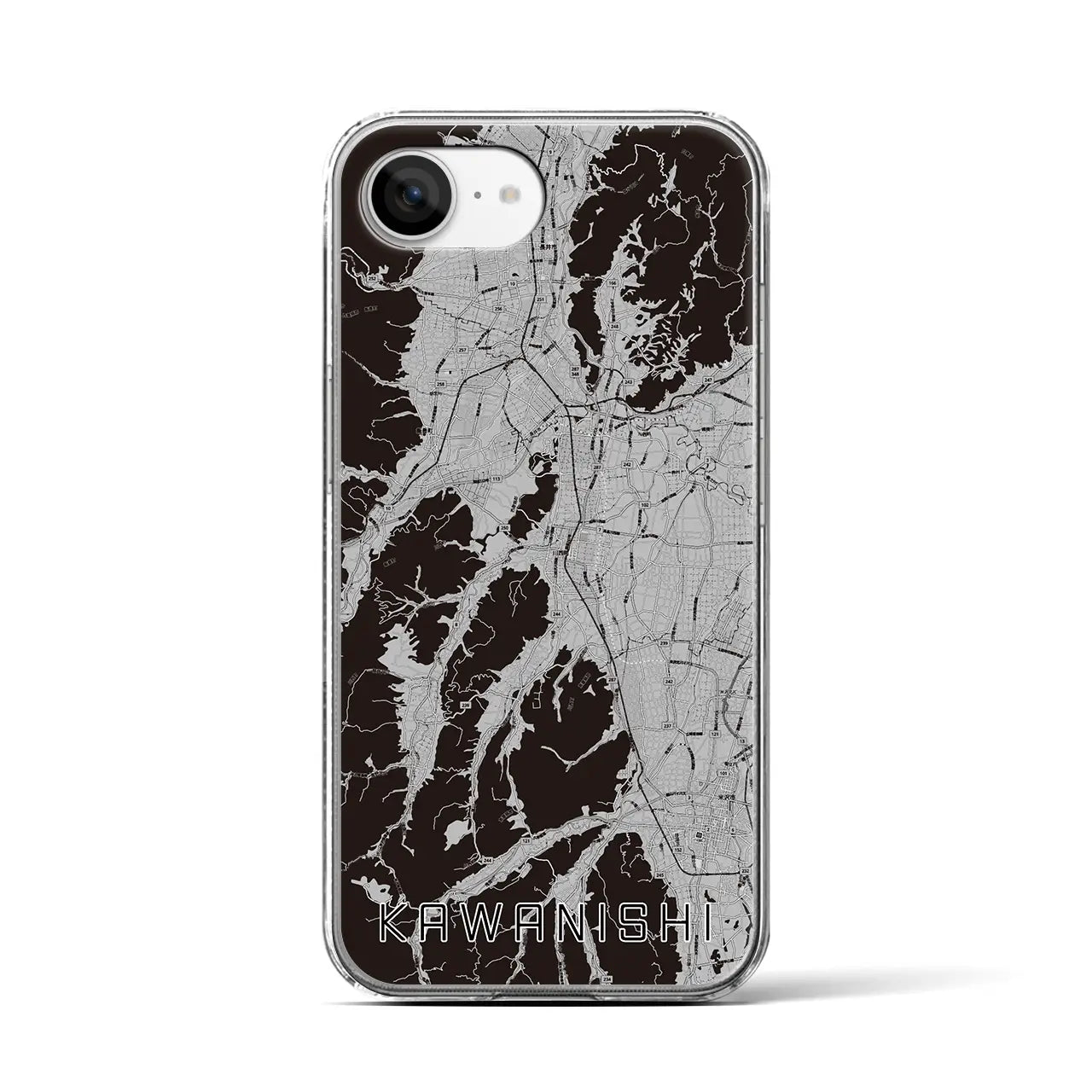 【川西(山形県)】地図柄iPhoneケース(クリアタイプ)