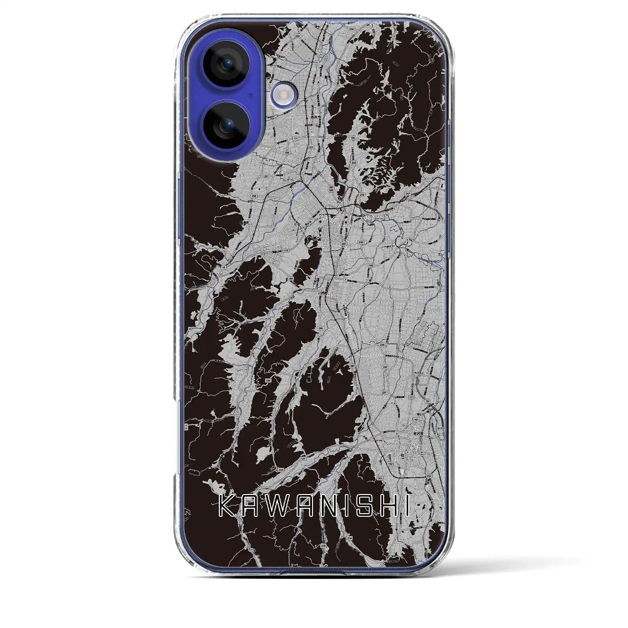 【川西(山形県)】地図柄iPhoneケース(クリアタイプ)