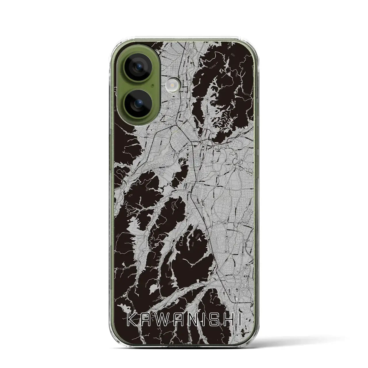 【川西(山形県)】地図柄iPhoneケース(クリアタイプ)