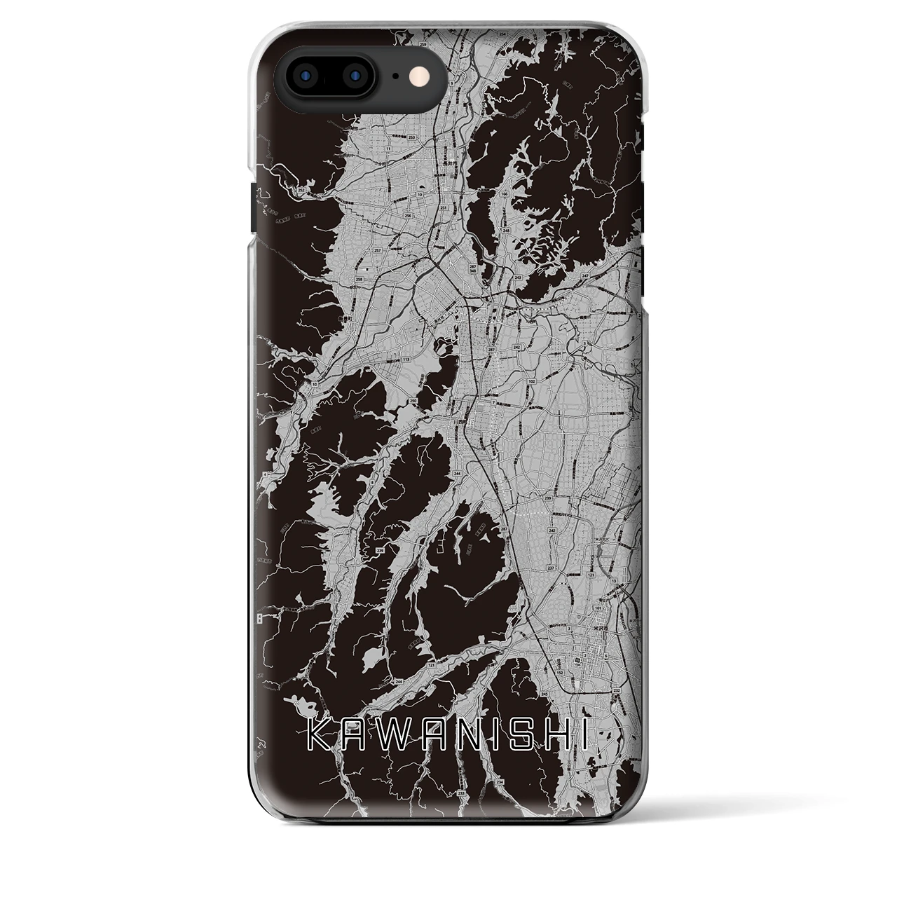 【川西(山形県)】地図柄iPhoneケース(クリアタイプ)