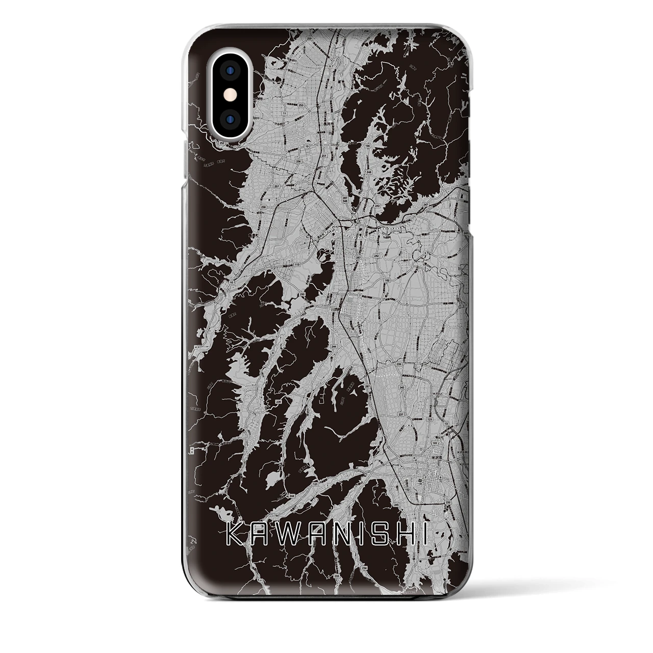 【川西(山形県)】地図柄iPhoneケース(クリアタイプ)