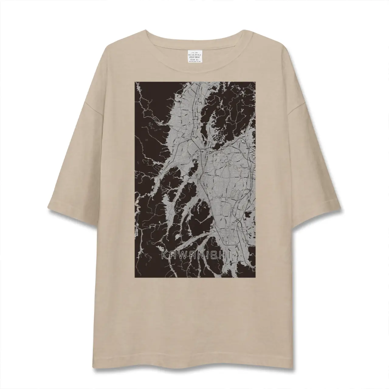 【川西(山形県)(山形県)】地図柄ビッグシルエットTシャツ