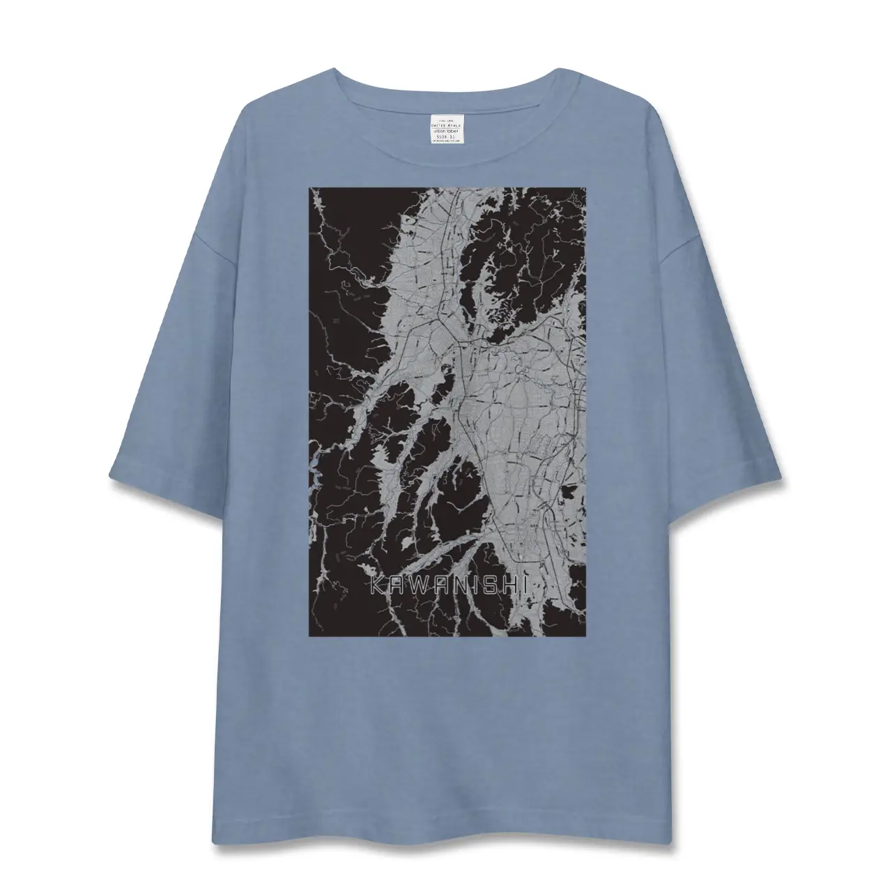【川西(山形県)(山形県)】地図柄ビッグシルエットTシャツ