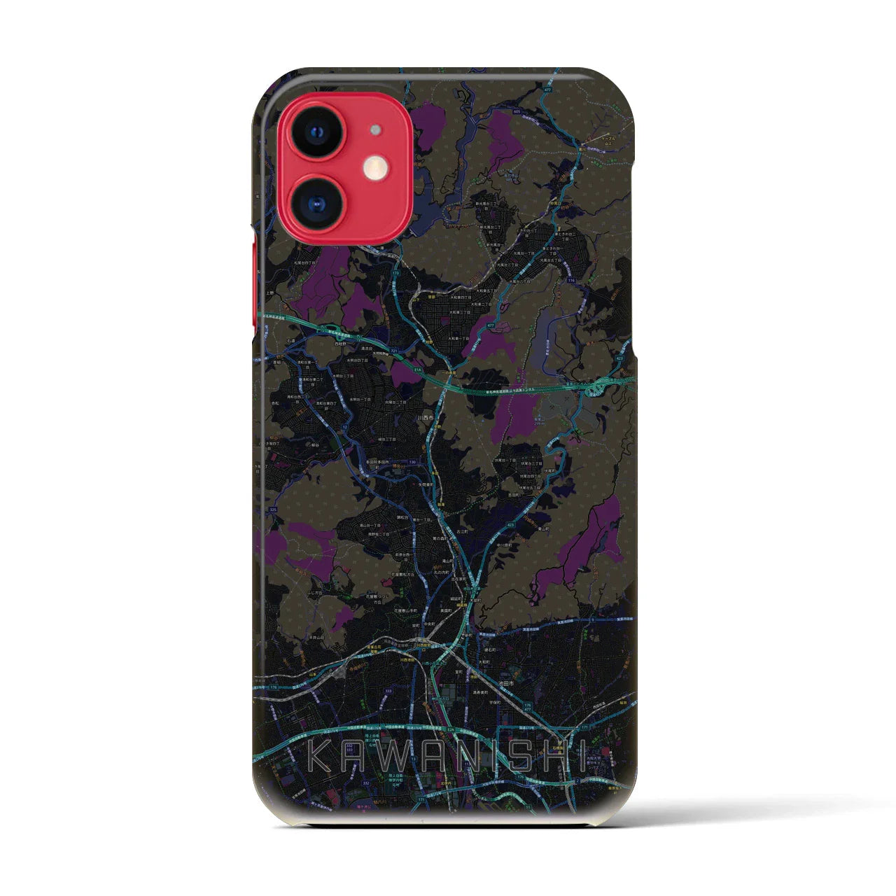 【川西(兵庫県)】地図柄iPhoneケース(バックカバータイプ)