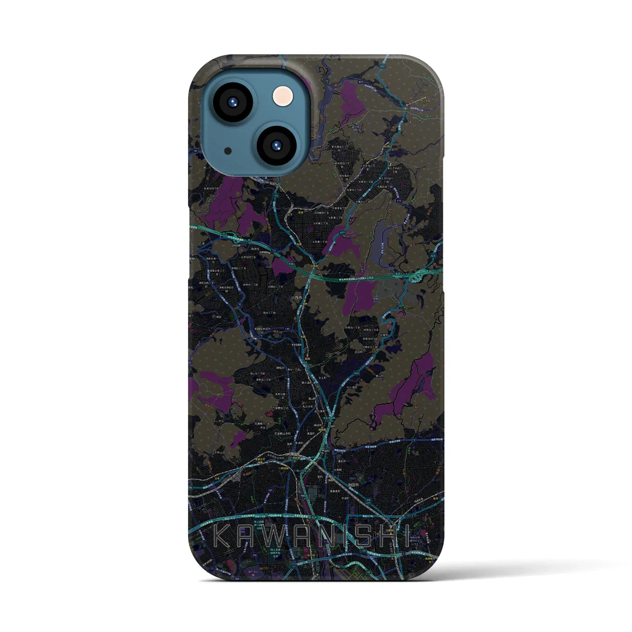 【川西(兵庫県)】地図柄iPhoneケース(バックカバータイプ)