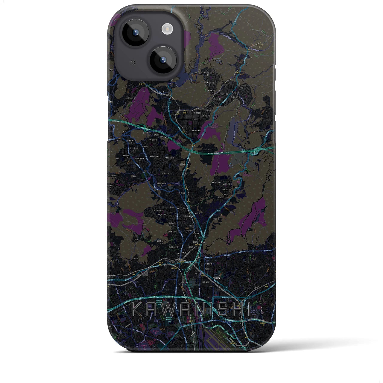 【川西(兵庫県)】地図柄iPhoneケース(バックカバータイプ)