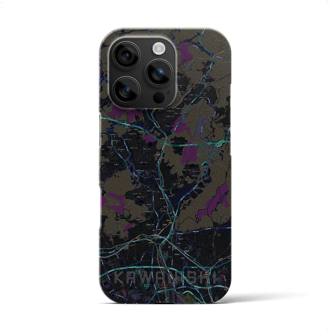 【川西(兵庫県)】地図柄iPhoneケース(バックカバータイプ)