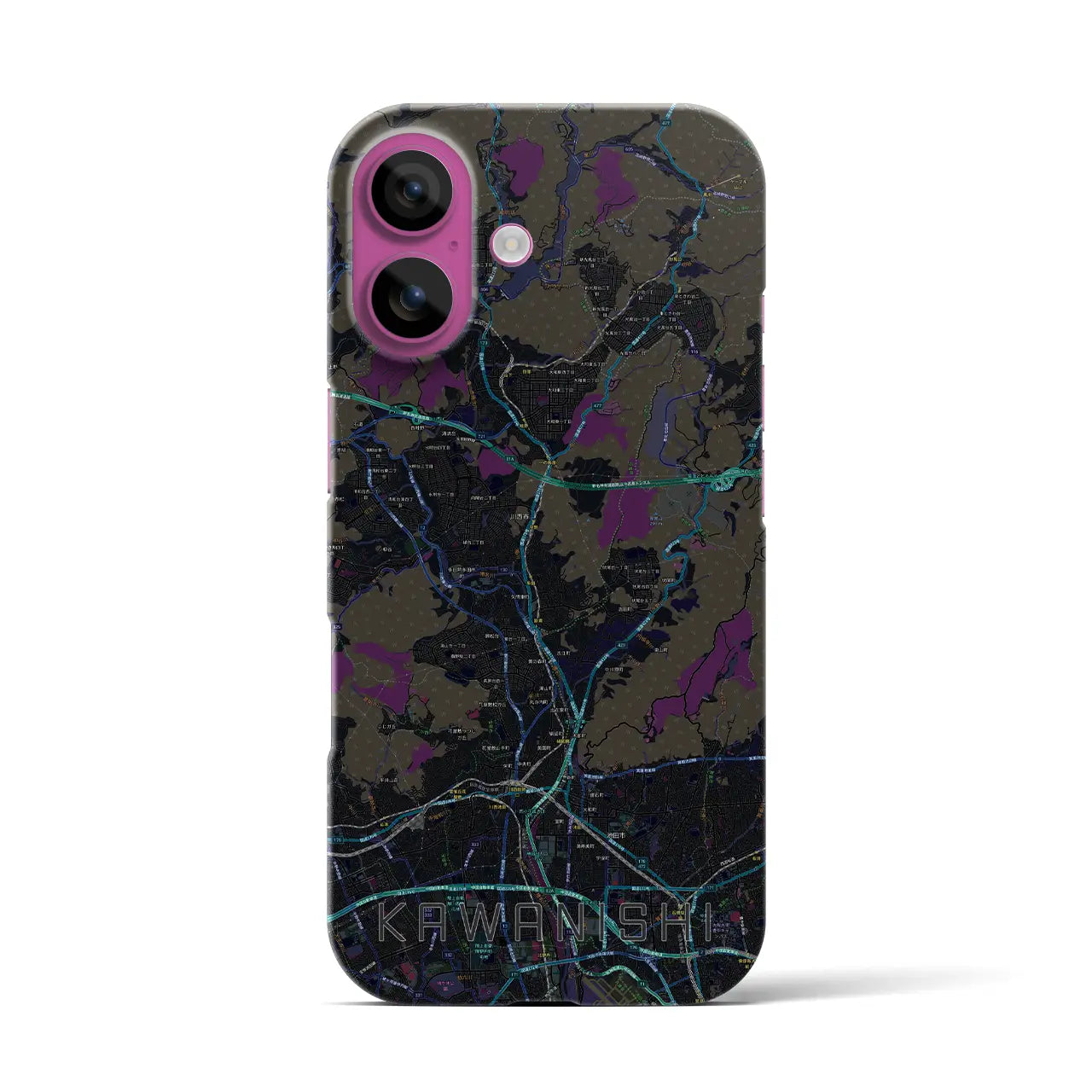 【川西(兵庫県)】地図柄iPhoneケース(バックカバータイプ)