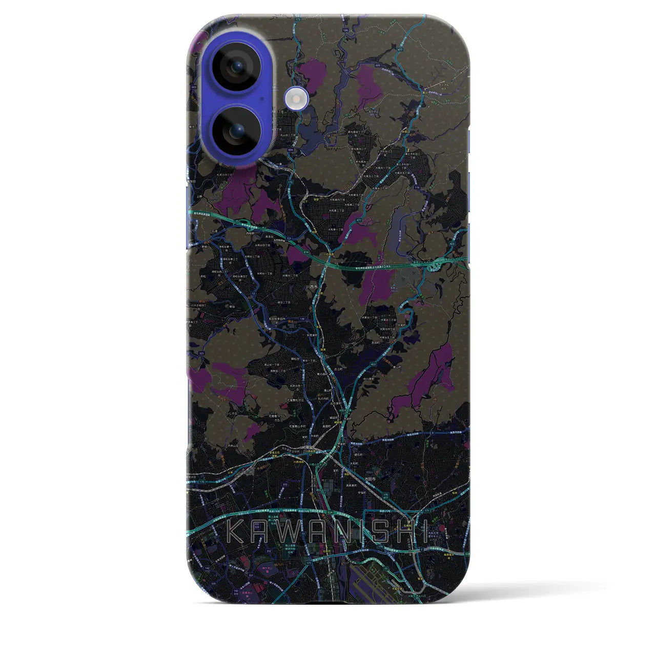 【川西(兵庫県)】地図柄iPhoneケース(バックカバータイプ)