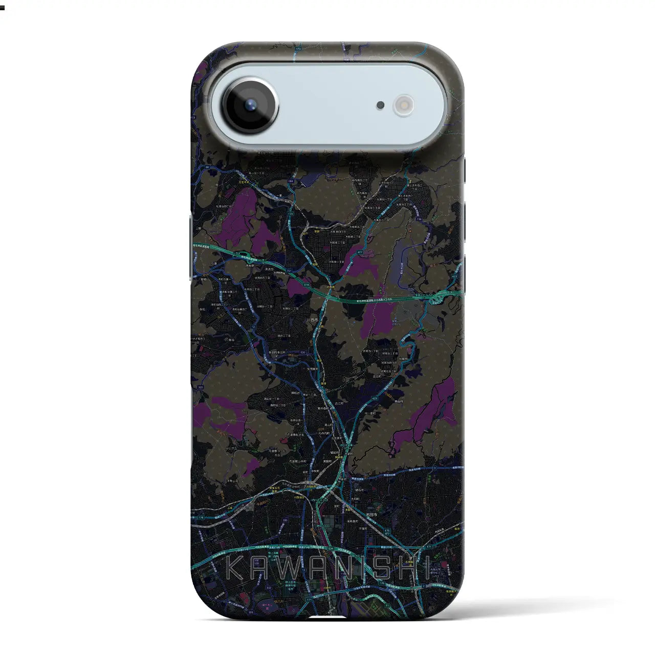 【川西(兵庫県)】地図柄iPhoneケース(バックカバータイプ)