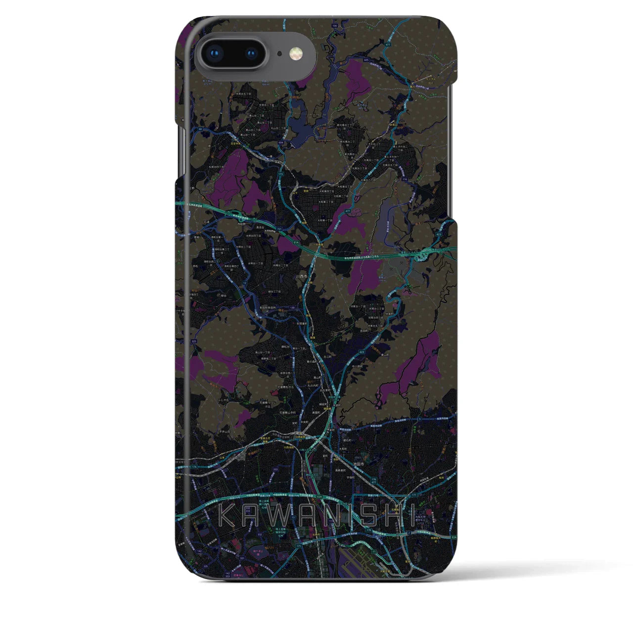 【川西(兵庫県)】地図柄iPhoneケース(バックカバータイプ)