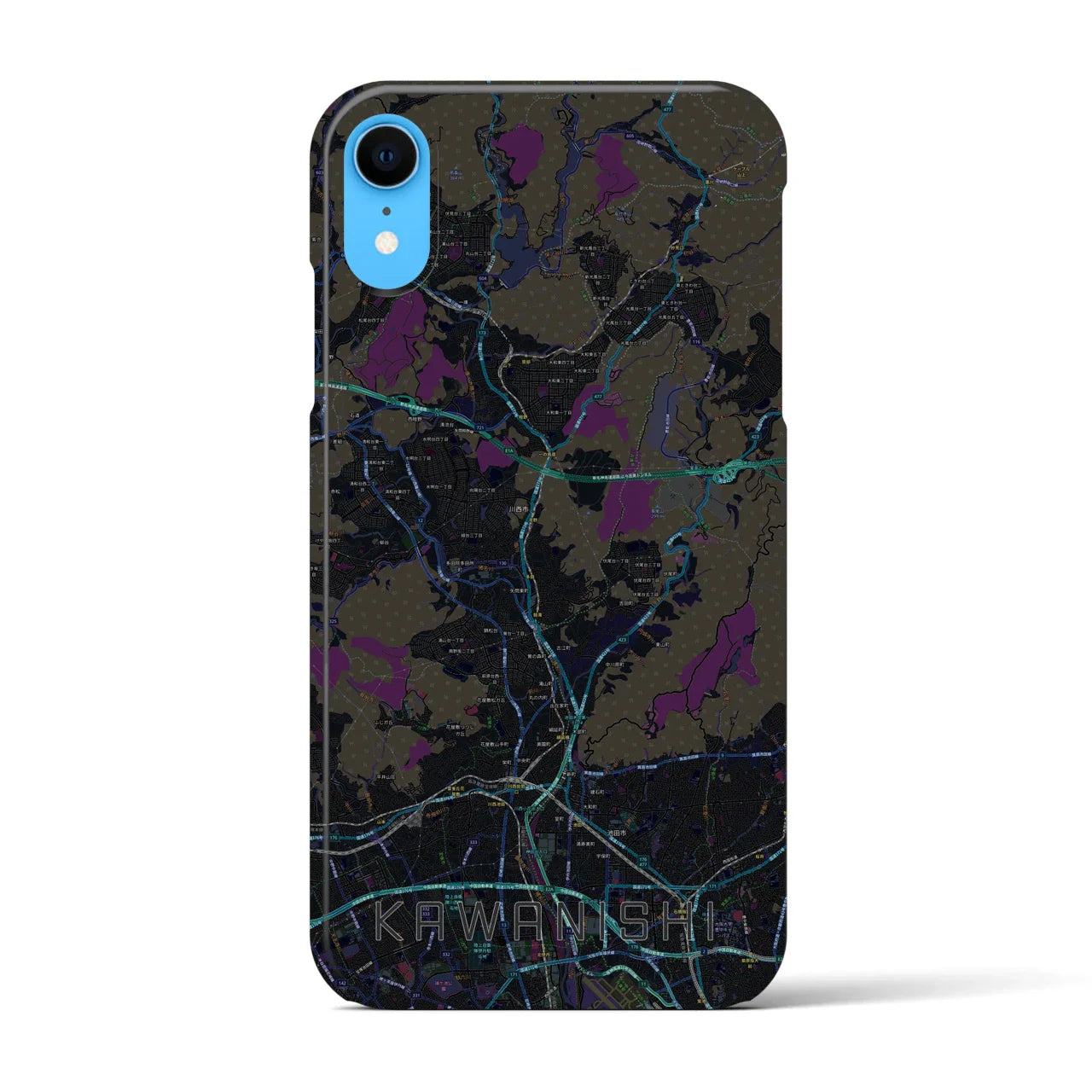 【川西(兵庫県)】地図柄iPhoneケース(バックカバータイプ)