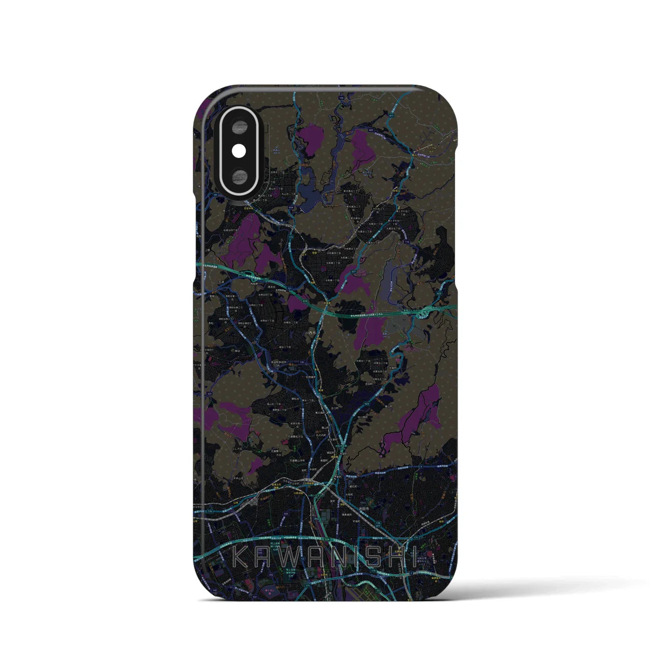 【川西(兵庫県)】地図柄iPhoneケース(バックカバータイプ)