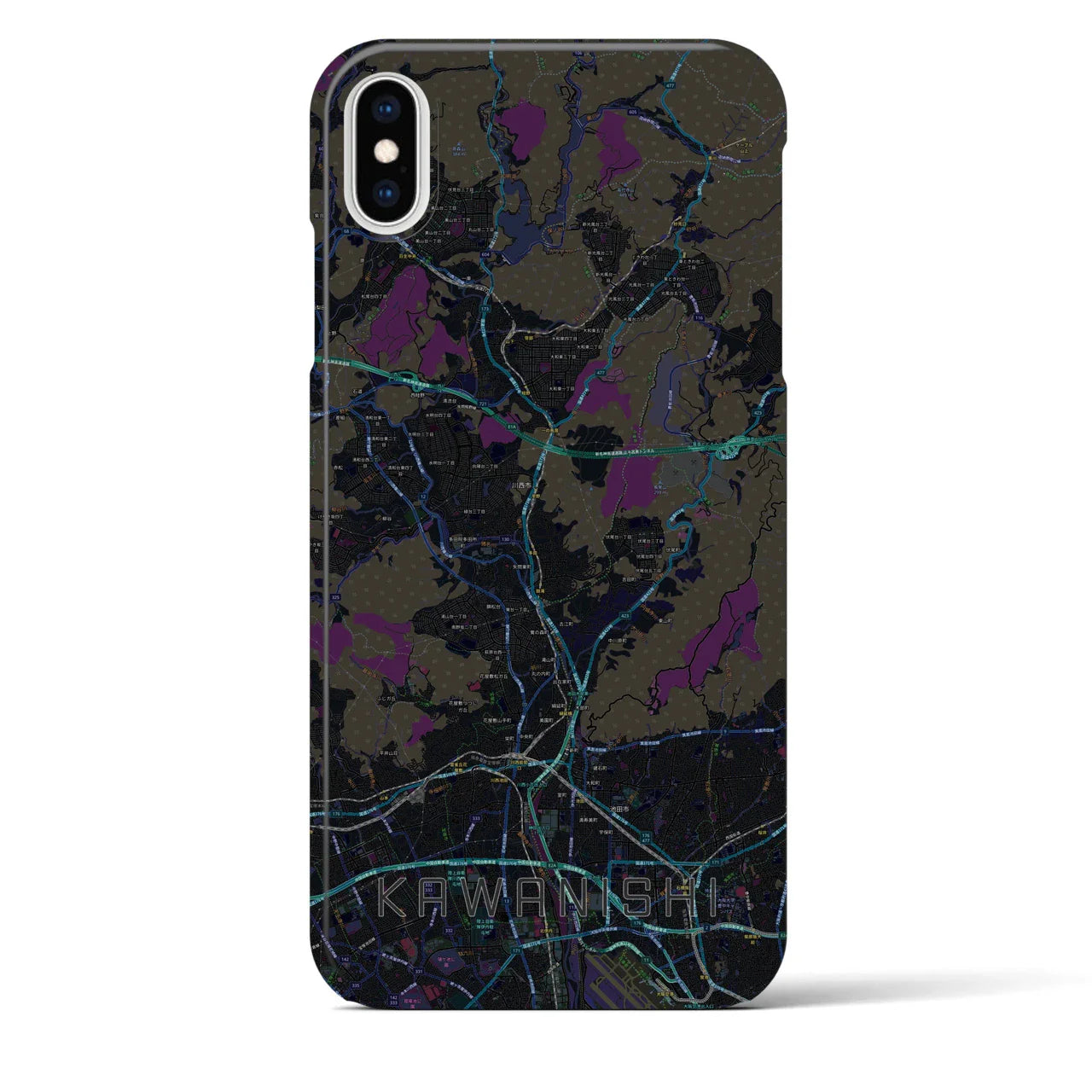 【川西(兵庫県)】地図柄iPhoneケース(バックカバータイプ)