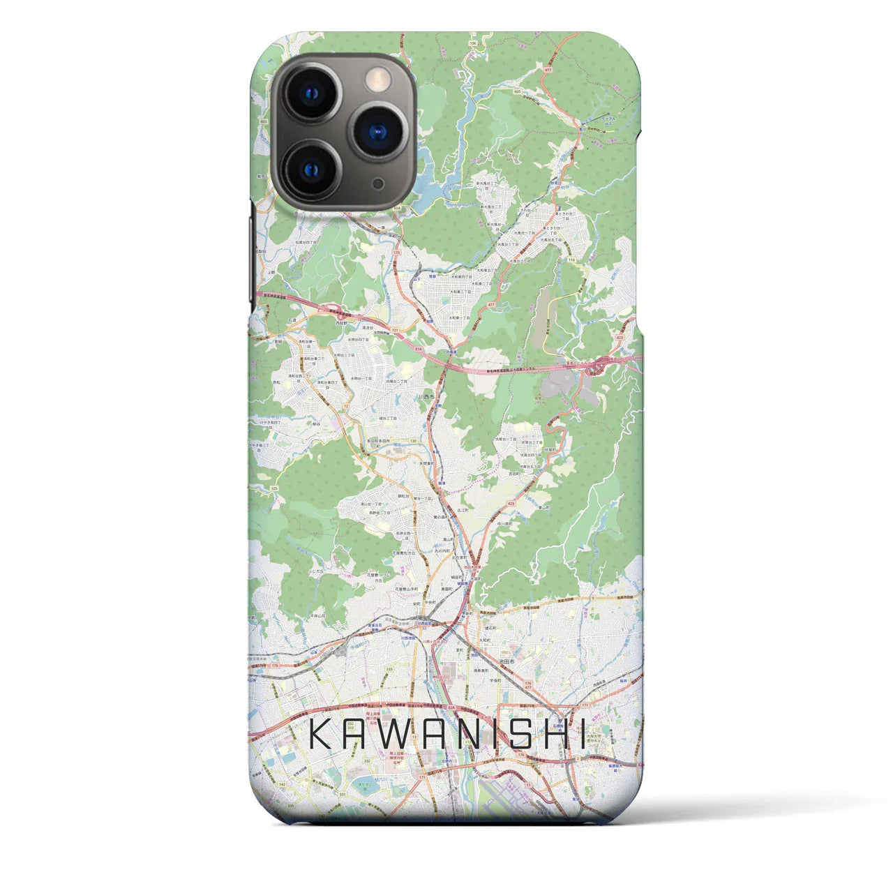 【川西(兵庫県)】地図柄iPhoneケース(バックカバータイプ)