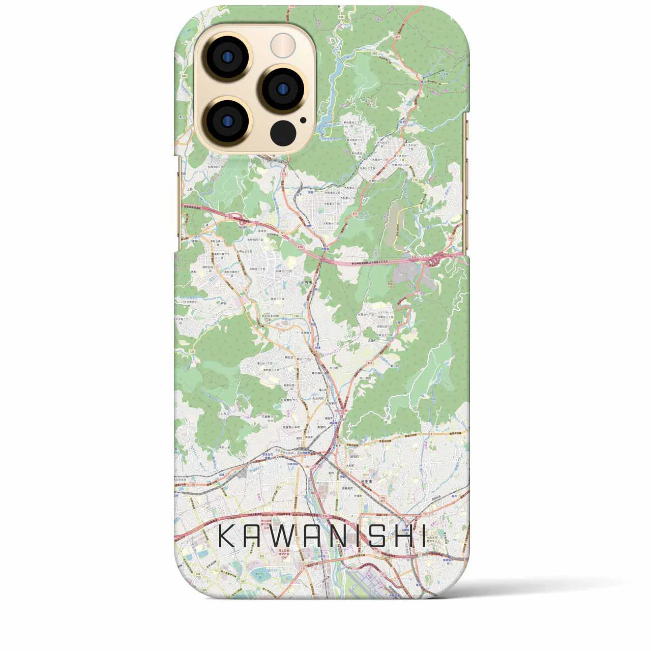 【川西(兵庫県)】地図柄iPhoneケース(バックカバータイプ)