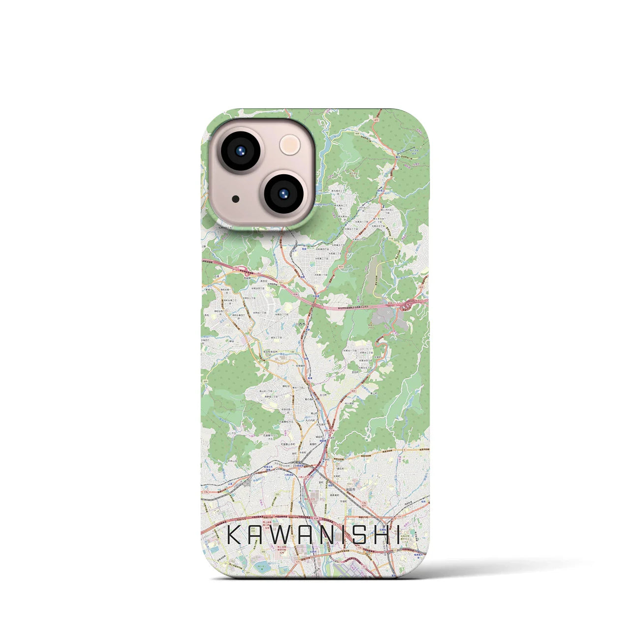 【川西(兵庫県)】地図柄iPhoneケース(バックカバータイプ)